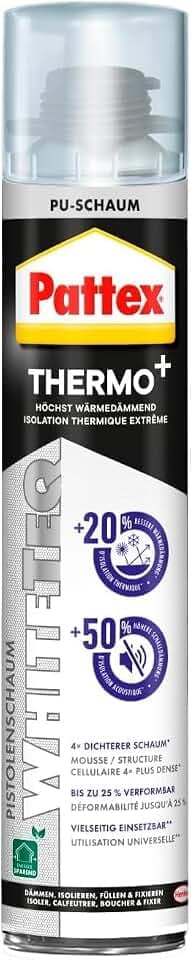 Pattex White Line Pistolenschaum, reinweißer PU Schaum, 1x750ml Dose