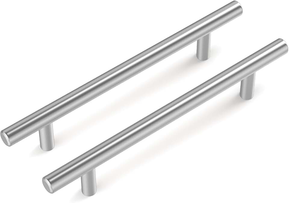 Goldenwarm 2 Stück Griffe für Küchenschränke 128mm Lochabstand, Schrankgriffe Silber Schrank Griffe Möbel Schubladengriffe Möbelgriffe für Badezimmer, Küche