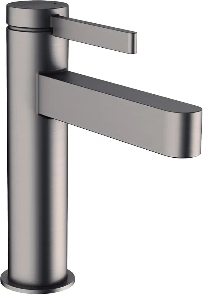 hansgrohe Finoris Modern 1-Handle 1-Hole 12-inch Tall Bathroom Sink Faucet in Brushed Black Chrome, 76020341