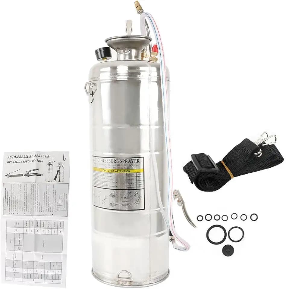 Heavy Duty Stainless Steel Sprayer, 3.5 Gallon Pump Sprayer, 14L Stainless Hand Pump Sprayer for Lawn, Garden Watering, Floor Cleaning (20 Wand & 3FT, Silver)