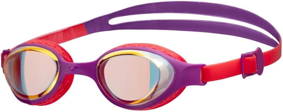 ARENA Unisex Kids Junior Air Mirror Swim Goggles for Swimming Ages 6 to 12 Air Seals Anti-Fog Coated Lens Adjustable Strap