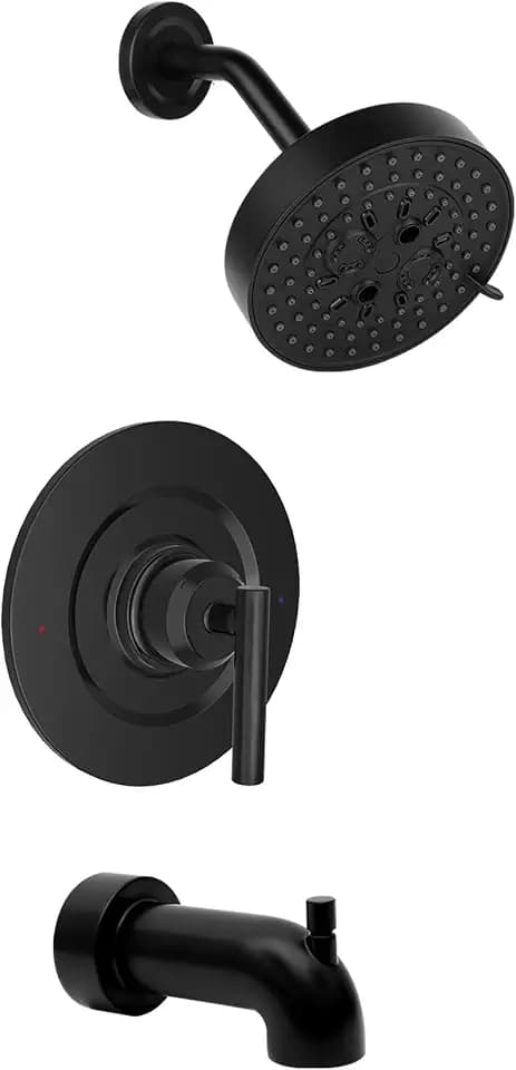 T2903EPBL Shower Trim Kit Matte Black with Handle, Head & Spout