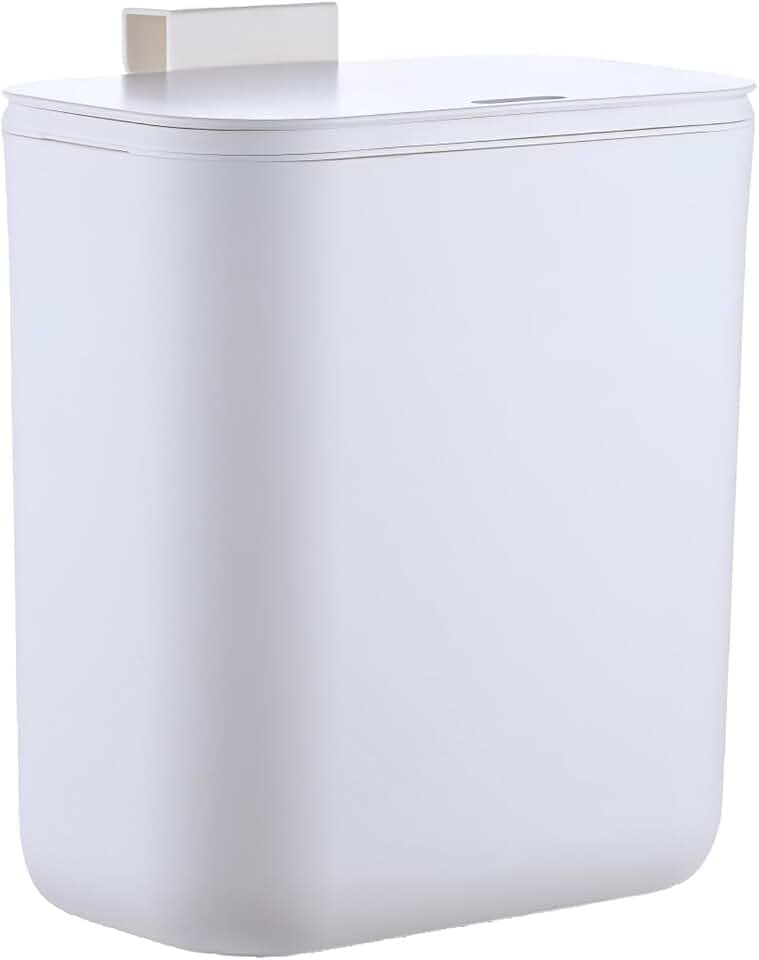 Relaxdays Küchenmülleimer, 9 L, hängender Komposteimer, weiß