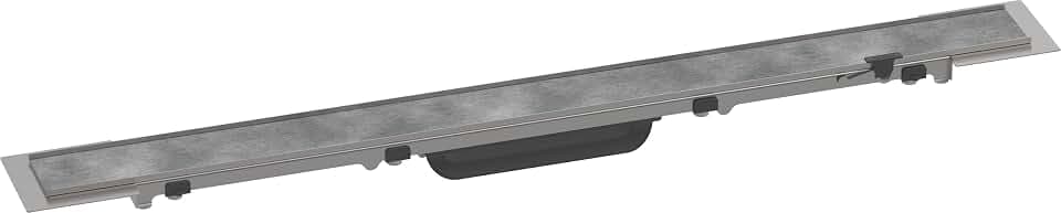 hansgrohe Fertigset Duschrinne RainDrain Rock, befliesbare Abflussrinne 700mm, Bodenablauf Dusche kürzbar
