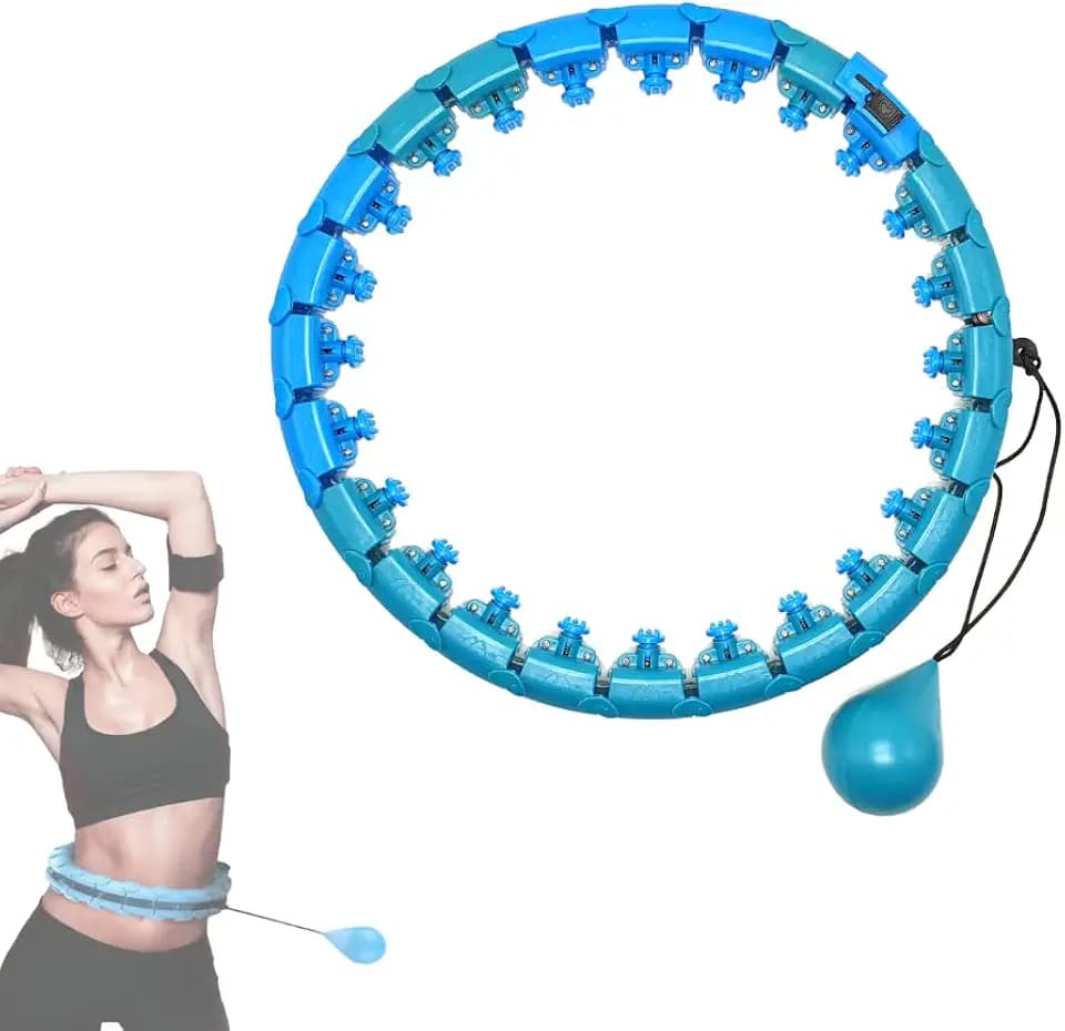 Smart Hula Hoop mit 24 Abschnitten Verstellbare für Gewichtsverlust und Bauchformung. Smart Fitness Reifen mit 360º Massage fur Taillenumfang 65-130 cm. Fällt Nicht.
