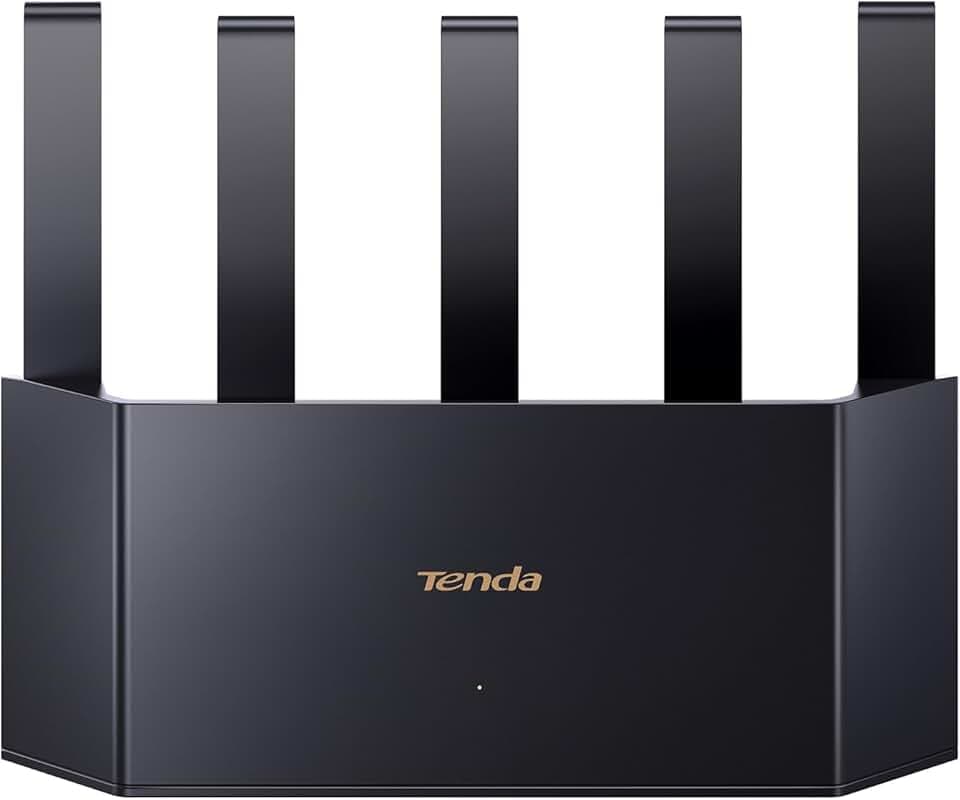 Tenda RX2L Pro Wi-Fi 6 WLAN Router (AX1500 Dualband 1201Mbit/s 5 GHz, 300Mbit/s 2,4GHz) 5Xexterne Antennen, 4-Gigabit-Port, Repeater & AP Modus, Wi-Fi+, Kindersicherung, WPA3, VPN, Keine DSL-Funktion