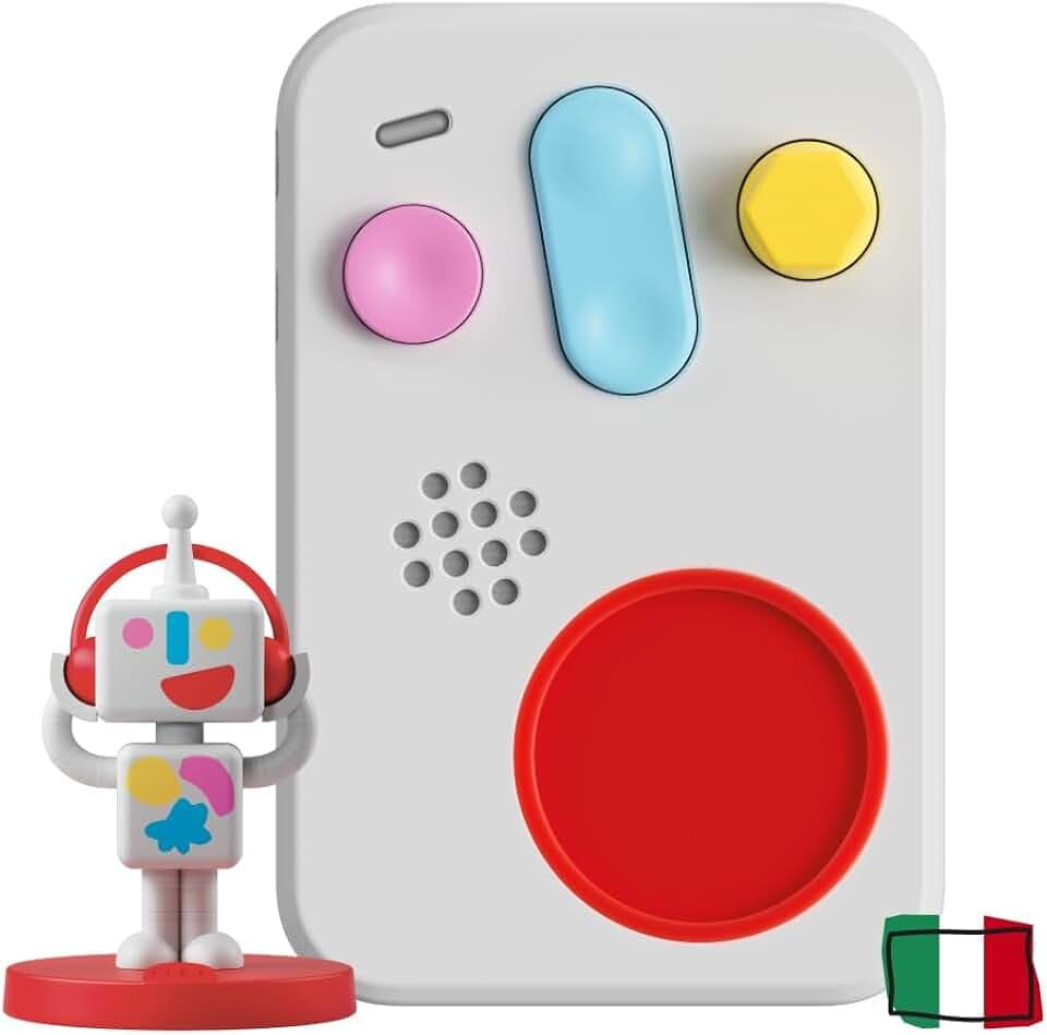 FABA + Interaktiver Geschichtenerzähler für Kinder mit Audioinhalten von 0 bis 10 Jahren, Audiobox mit Soundfigur Faba•Me, Nachtlicht, Schlafroutine, musikalisches Lernspiel, italienische Version