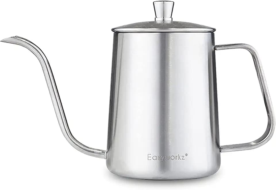 Easyworkz Gage Gooseneck Pour Over Kaffeekanne 600ml, Edelstahl, Schwanenhals, Langer Auslauf, Handtropfkessel