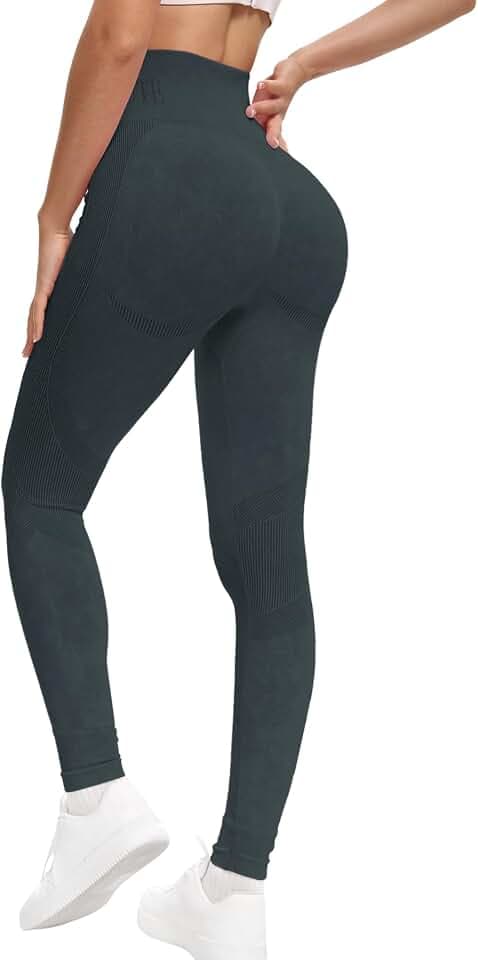 Leggings für Frauen Nahtlose Stretch Gym, hohe Taille Butt Lifting Yoga Pants, Buttery Soft Tummy Control Sports Tights