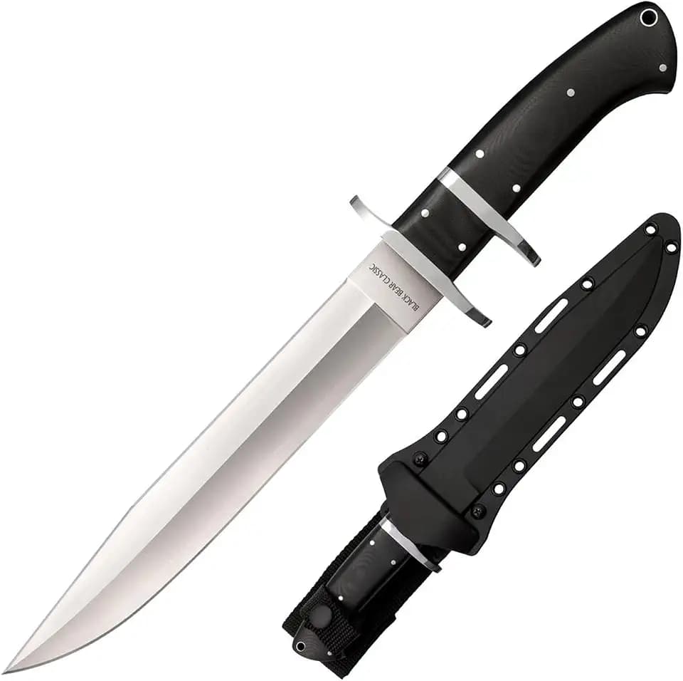Cold Steel Black Bear Classic 8.25" VG-10 San Mai III Clip-Point Blade 5" G-10 Handle Fixed Blade Knife w/Secure-Ex Sheath