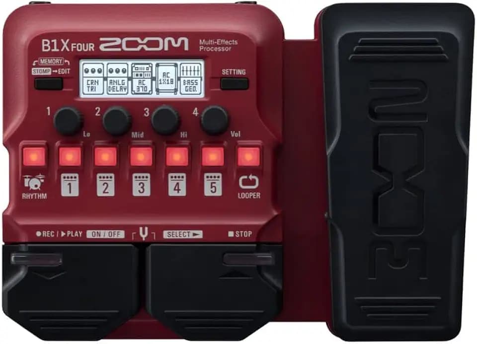 ZOOM B1X FOUR Kompaktes Multi-Effekt Expressionspedal für Bass