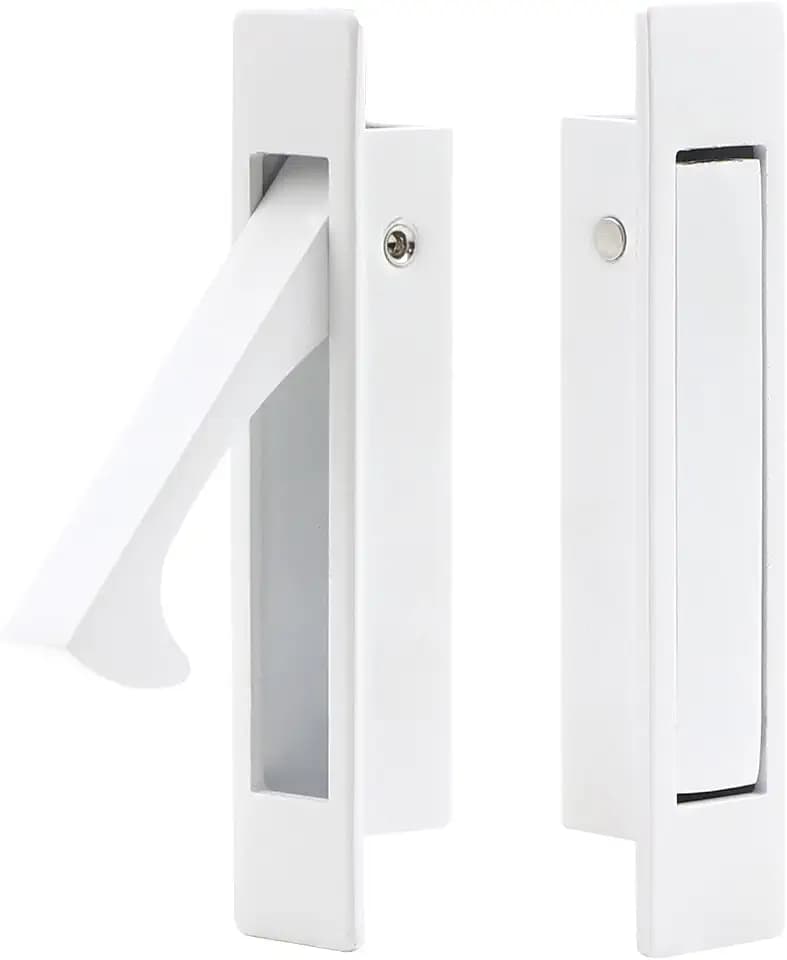 Dontay Pocket Door Handles Edge Pull,Flush Finger Hardware,White,2