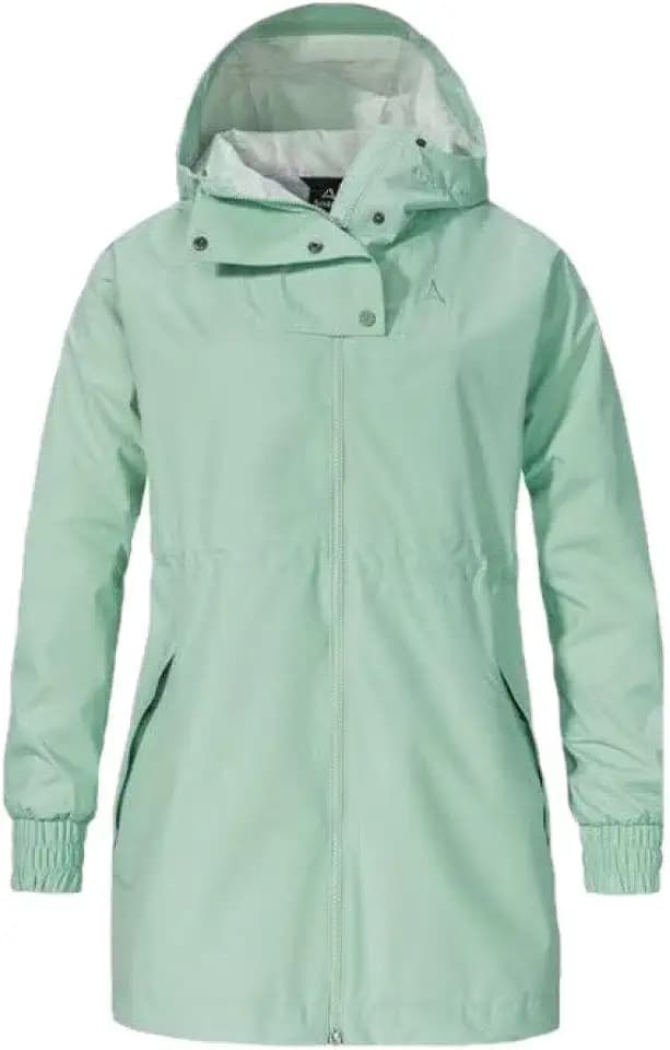 Schöffel Damen Parka Style Bohorok WMS, wasserdichter Regenparka aus recyceltem Material, atmungsaktive Allwetterjacke mit Oversize-Passform