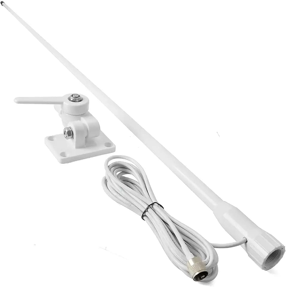 UAYESOK VHF Marine Base Antenna 48 Inch Fiberglass Boat Antenna