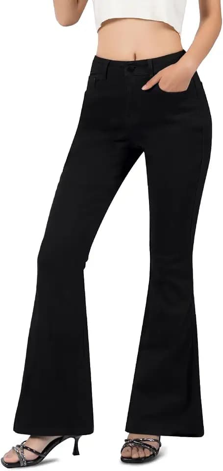 VIPONES Women's Flare Bell Bottom Jeans High Waisted Wide Leg Bootcut Jeans Stretchy Denim Pants