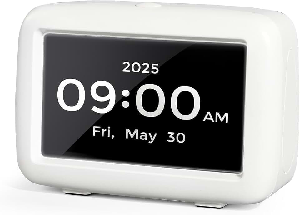 PILSAMAS Talking Clock for Seniors, 8 Medication Pill Reminders Alarms