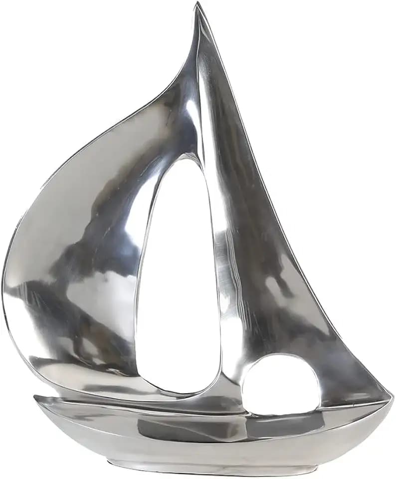Casablanca Boot Segelboot - Deko Badezimmer - aus Alu poliert - B. 40 cm H. 48 cm