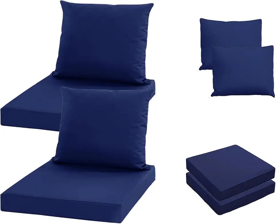 Oslimea Patio Cushion Covers Replacement Set of 2, 22 x 22 x 3 Inch, Blue