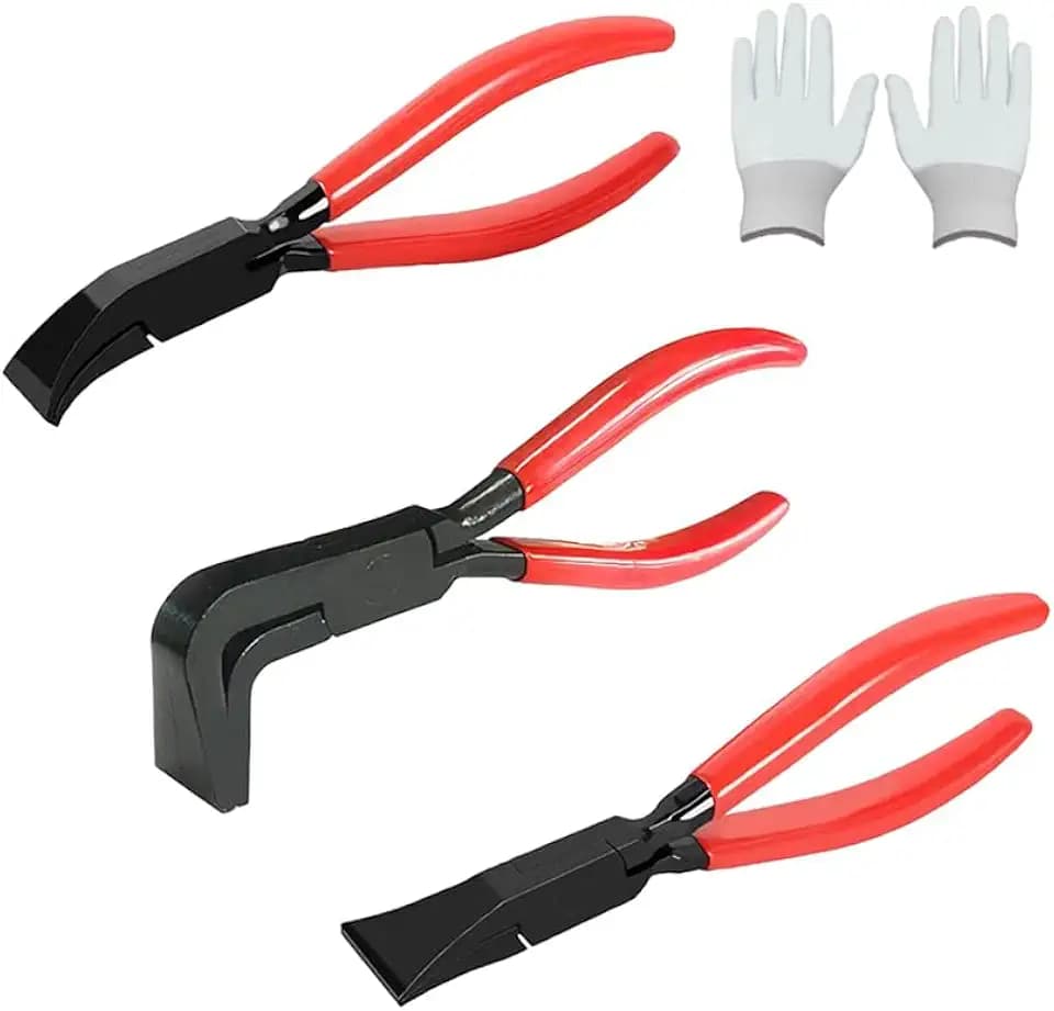 Falzzangen Set, 3 Teiliges Set, 45°Blechzangen Set Breit 2,2cm, 90°Spengler Werkzeug Breit 2,5cm, 180°Biegezange Blechbiegezange Breit 2,5cm, mit Handschuhe, für Dachdecker, Spengler
