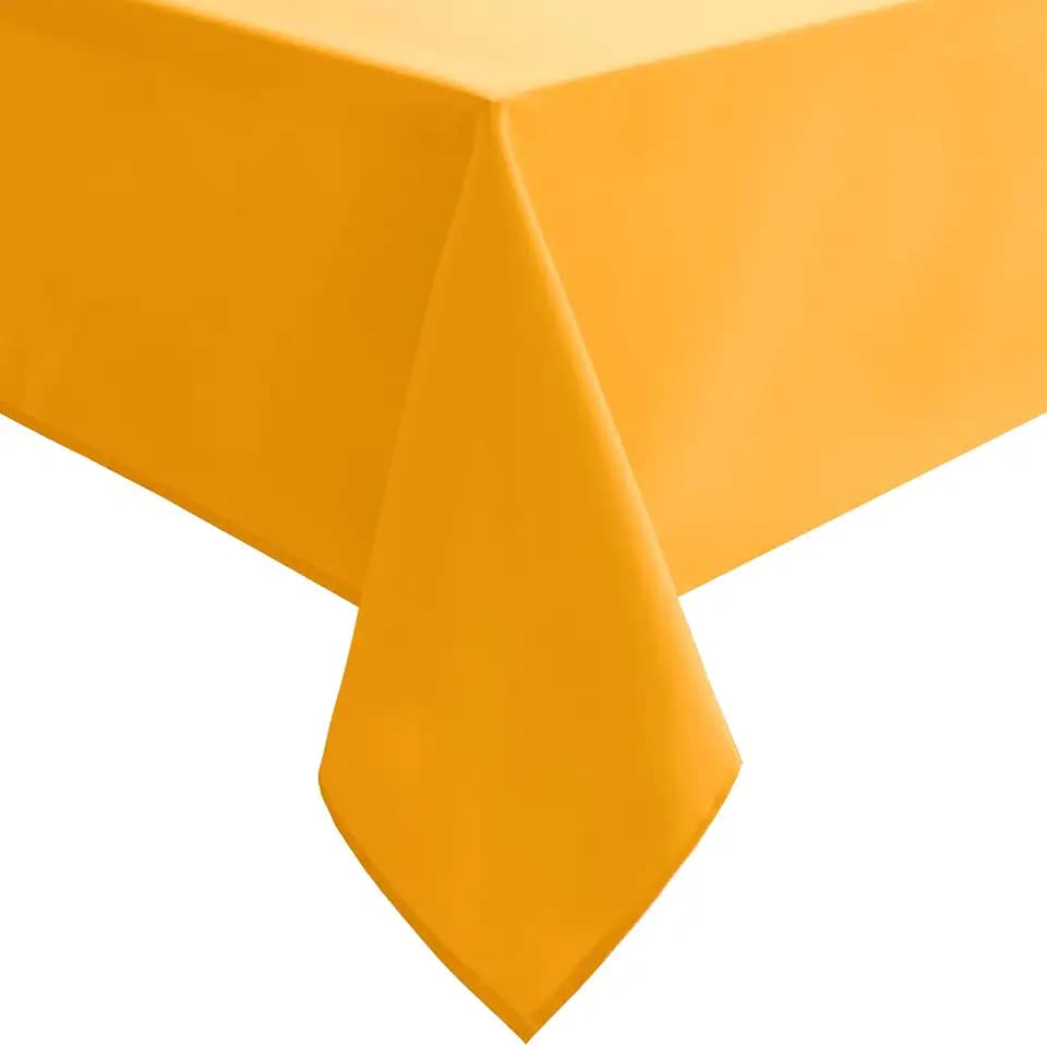 Hiasan Solid Square Tablecloth, Orange Yellow, 54 x 54 Inch, 1 Pack