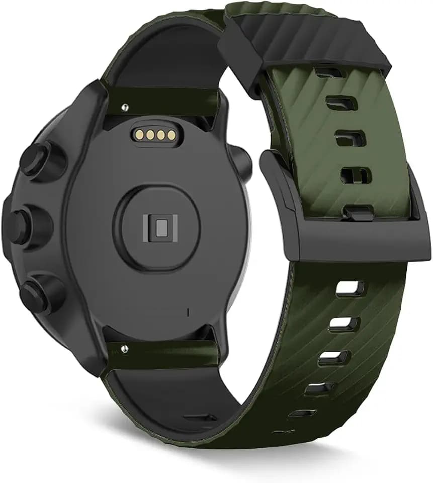 24mm Silikon Armband Kompatibel mit Suunto 7 /Suunto 9 /Suunto 9 Baro/Suunto Spartan Sport/Suunto Spartan Sport Wrist HR/Suunto D5 Ersatzband Sport Uhrenarmband