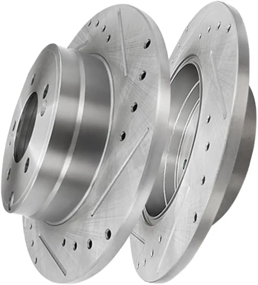 PM Auto Rear Drilled Slotted Disc Brake Rotors For 2008-2019 Hyundai Sonata, 2012-2020 Kia Optima, 284mm Automotive Replacement Brake Rotors