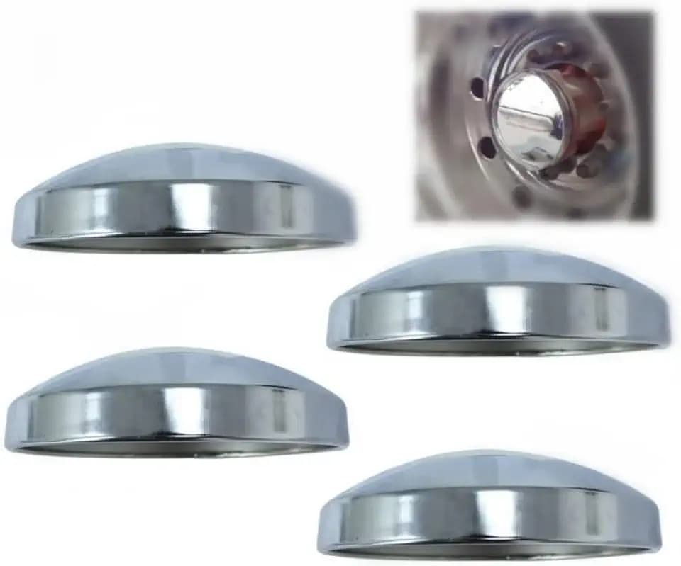 4PCS Rear Wheel Hub Cap Covers for Semi Truck Metal 8" Dome Style