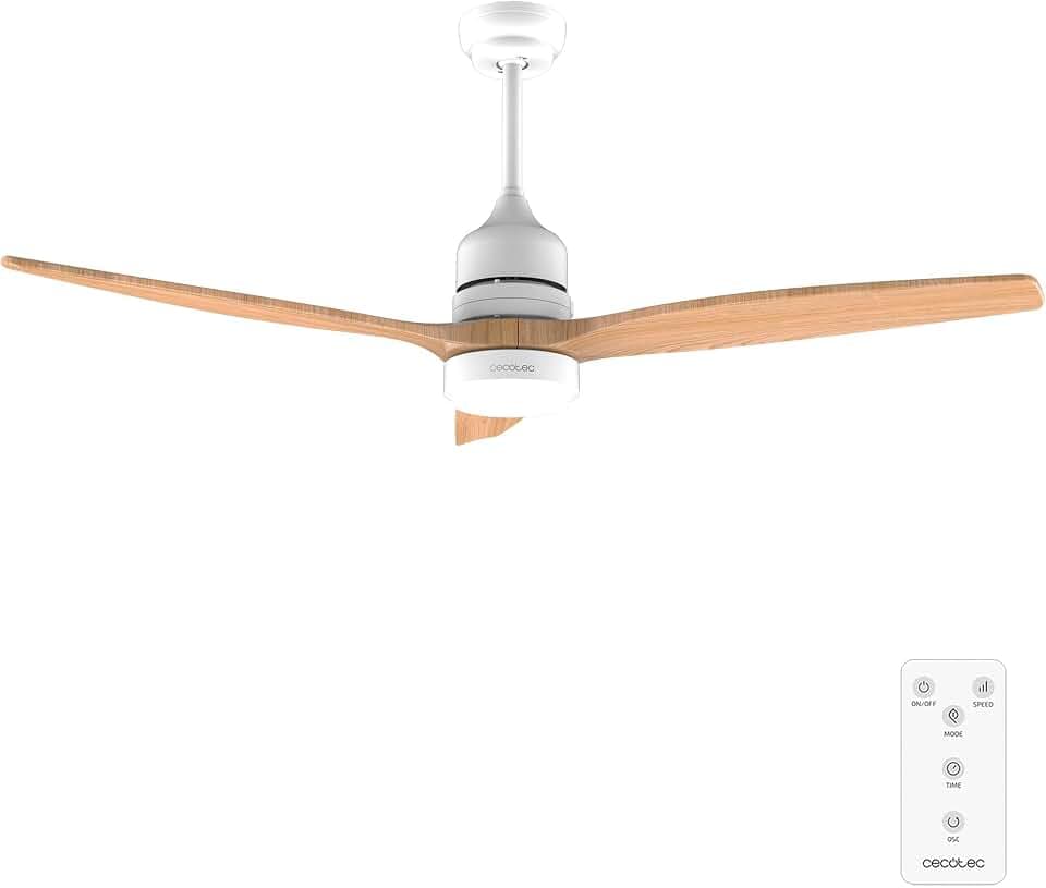 Cecotec Deckenventilator EnergySilence Aero 5230 WhiteWood, 132 cm