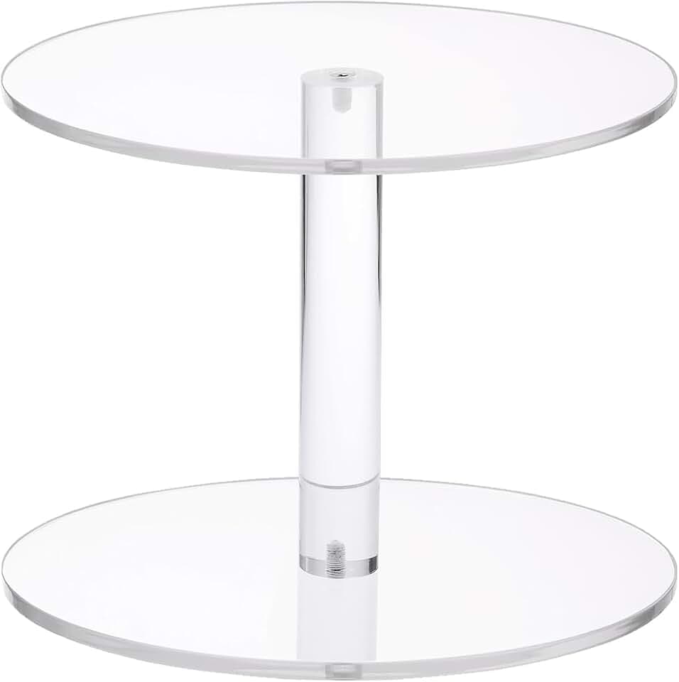 Acrylic Cake Stand, Clear Round Cupcake Stands for Dessert Table, Dessert Cupcake Pastry Candy Display Riser for Wedding, Event, Party, Cake Holder for Cupcake Dessert Cake Pizza (7.8in)