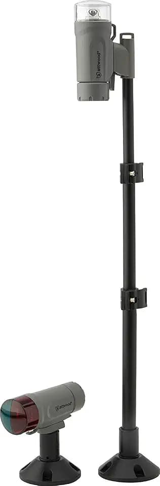 attwood 14192-7 Water-Resistant Deck Mount LED Navigation Light Kit, Marine Gray Finish, One Size