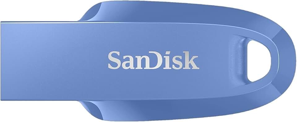 SanDisk Ultra Curve 3.2 Flash-Laufwerk 128 GB (bis zu 100 MB/s Lesen, RescuePRO Deluxe-Software, Schlüsselringöse) Blau