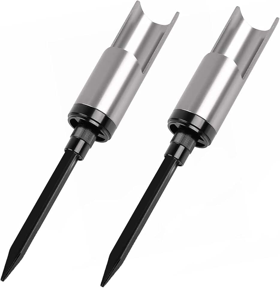 Shaddock Fishing Rutenhalter Angeln Rutenständer Bodenständer Angelrute Haltewinkel Halter Universal-Angelrutenhalter aus Aluminiumlegierung, abnehmbarer Stangenständer für Karpfen Uferangeln(2STK)