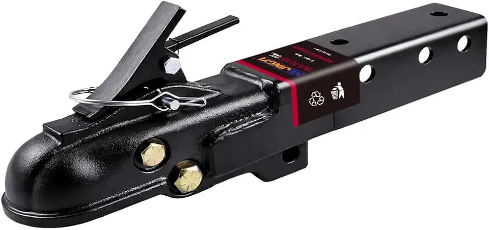 NBJINGYI Straight Tongue Trailer Coupler, 2-5/16" Ball, 15,000 lbs MGTW, Fits 3" Channel, Auto-Engage Latch with Black E-Coat Finish, Cast Steel Hitch for Boat, RV and Utility Trailers