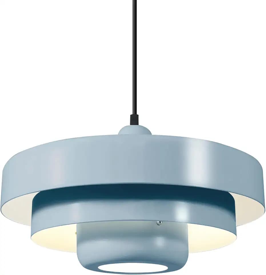 Light Blue Nordic Pendant Light Adjustable Dining Room Ceiling Lamp