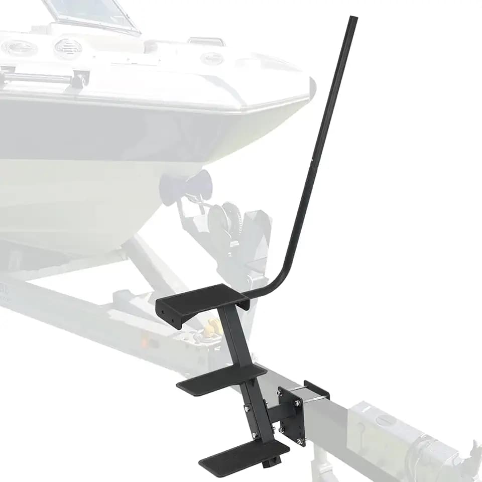 Boat Trailer Step, 3 Steps Ladder for Trailer Tongue with Handrail