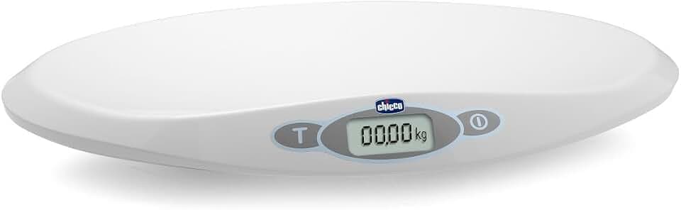Chicco Digitale Babywaage für Neugeborene und Babys von 30 g bis zu 20 kg, Begleitet das Wachstum Ihres Babys, Elektronische Babywaage mit LCD-Display und Tara-Funktion, Speichert letztes Gewicht