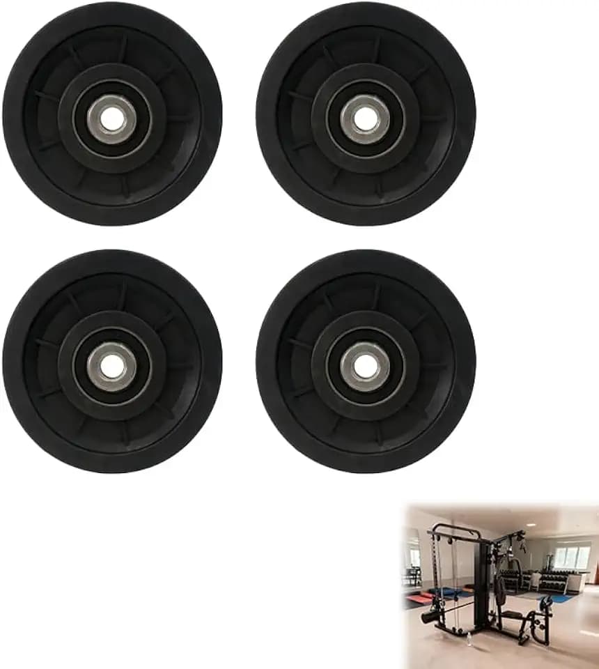 4 Stück 90mm Nylon Seilrolle Umlenkrolle für Fitnessgeräte und Garagentore, Seilrolle Umlenkrolle Fitness, Robuste Riemenscheibe, Einfache Installation, Reibungsloser Betrieb und Hohe Sicherheit