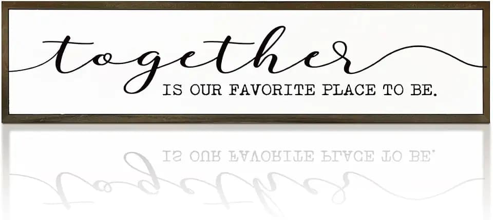 WKYAER Family Wall Signs Decor Together is Our Favorite Place to Be Inspirational Quotes Wall Plaque Rustic Farmhouse Motivational Decoration for Living Room Bedroom Entryway Office Home Decor