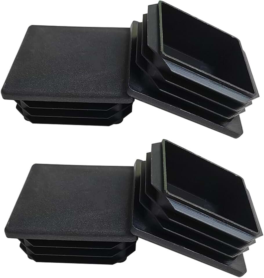 4 Pack 2 Inch End Cap Square Tubing Black Plastic Plug