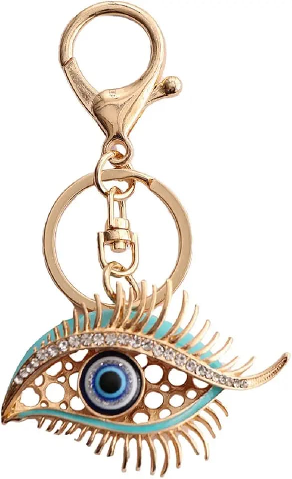 Böses Auge Schlüsselanhänger für Frauen, Niedliche Augen-Schlüsselanhänger für Mädchen, Funkelndes blaues Auge Schlüsselanhänger, Lustige Augen-Schlüsselanhänger, Punk Auge Gräten Schlüsselbund