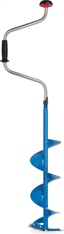 Strike Master Mora 2-Piece Hand Auger, Lightweight Powder Blue Ice Auger with High-Performance Steel Blades and Adjustable Handle