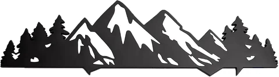 Mountain Car Emblem Fit for Toyota Tacoma 2016-2024,Mountain View Forest Badge Logo ABS Material 3D Effect Logo. (White)