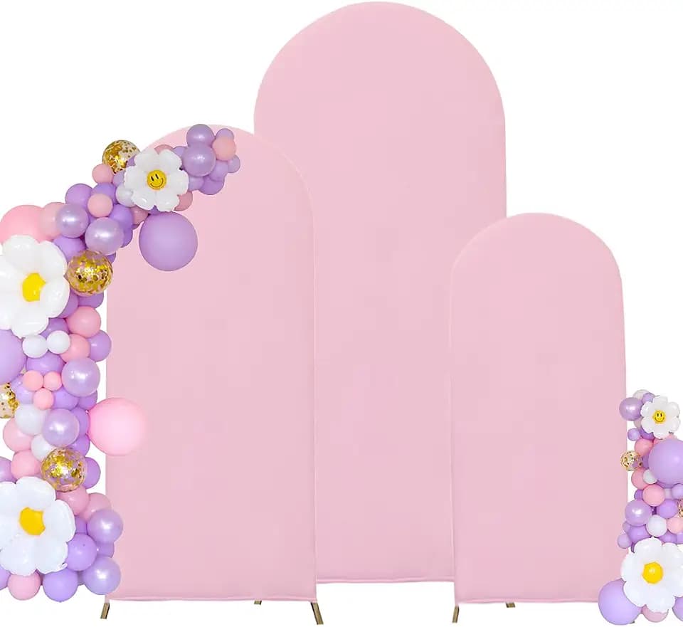 4FT,5FT,6FT Spandex Arch Backdrop Stand Covers Set of 3,Pink