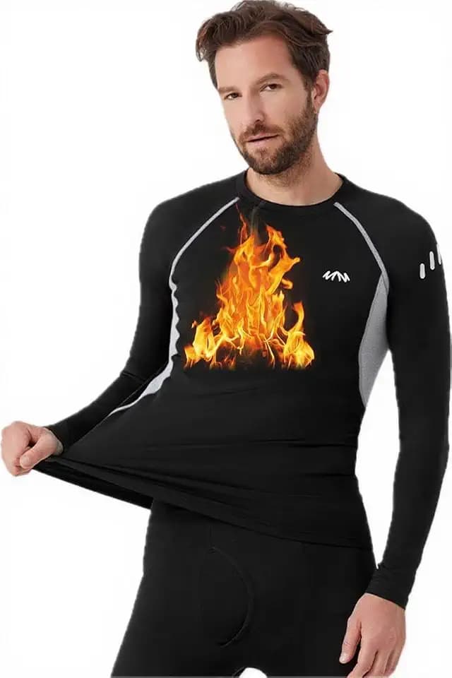 Thermo Unterwäsche Herren | Sportliches Thermounterwäsche für Outdoor & Winter | Atmungsaktiv, Dehnbar | Ski, Trekking, Training