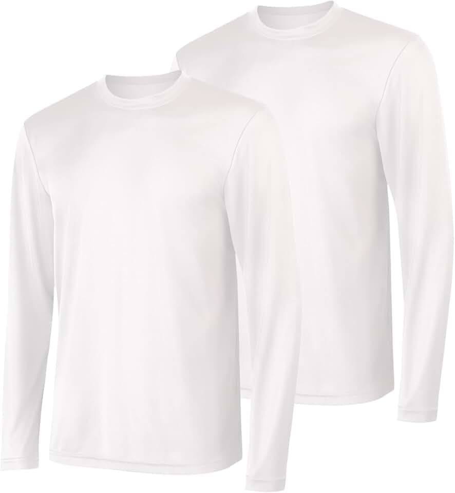 Hanes Sport Men's Long-Sleeve T-Shirt Pack, Cool DRI Moisture-Wicking Performance T-Shirts, Performance Tee, 2-Pack