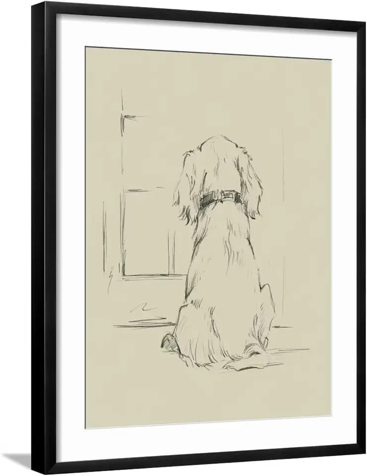 ART.COM Wall Art Print Waiting for Master I on Black Frame by Ethan Harper, 23" x 29"