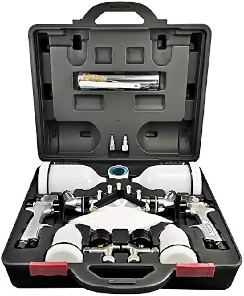 DYNAMIC POWER HVLP and Standard Gravity Feed Spray Gun Kit – Includes (1) HVLP Spray Gun and (1) Conventional Spray Gun