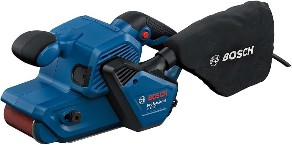 Bosch PRO Bandschleifer GBS 750 (850-W-Motor, inkl. Textilschleifband, Staubbeutel)