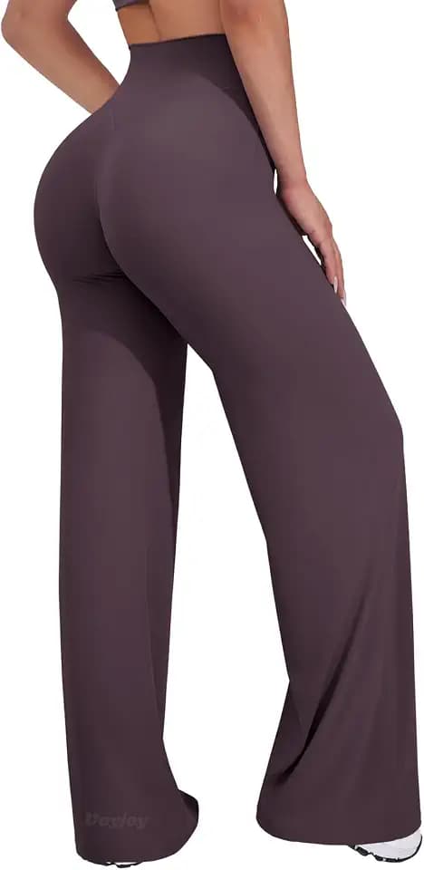 VOYJOY Straight Leggings Bottoms Womens Wide Leg 29"/ 31.5"/33"/35" Pants