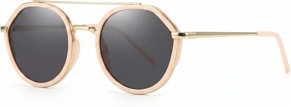 SODQW Big Round Sunglasses Polarized Retro Aviator Shades for Women